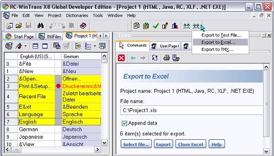 Import/Export with Microsoft Excel